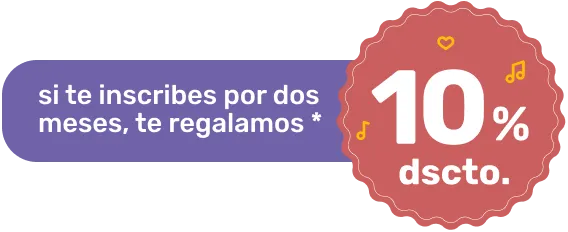 Si te inscribes por dos meses, te regalamos 10% de descuento